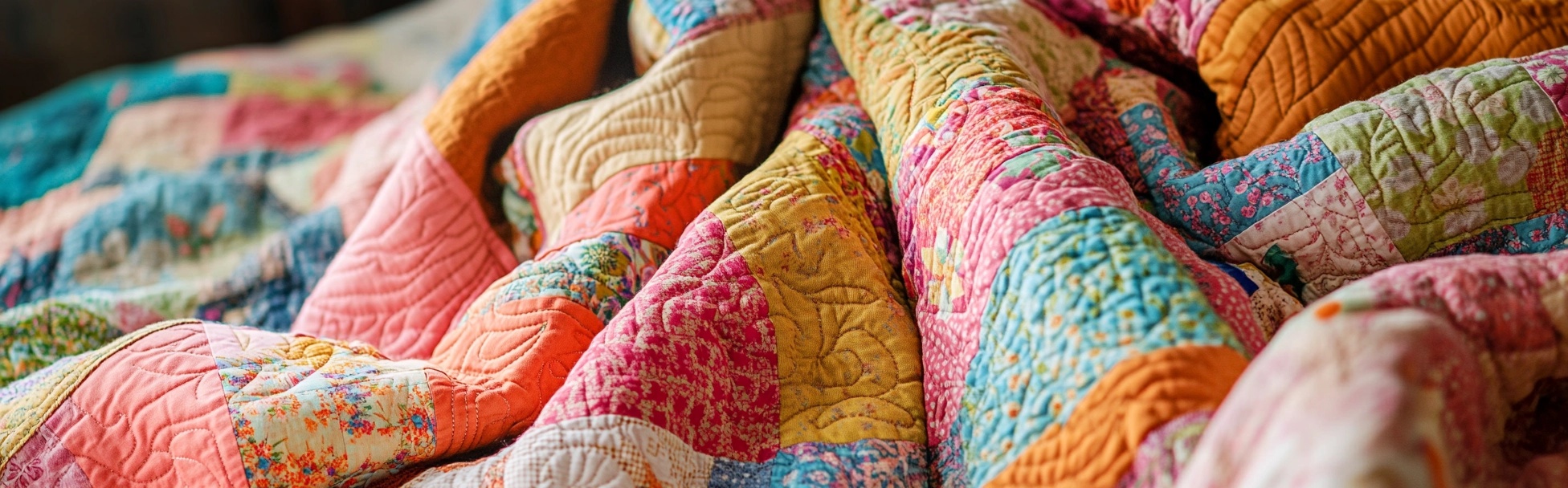 A handmade patchwork quilt